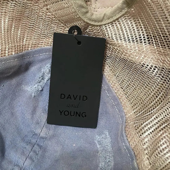 NWT David and Young Adjustable Women's Baseball Cap Blue Distressed - Picture 4 of 12